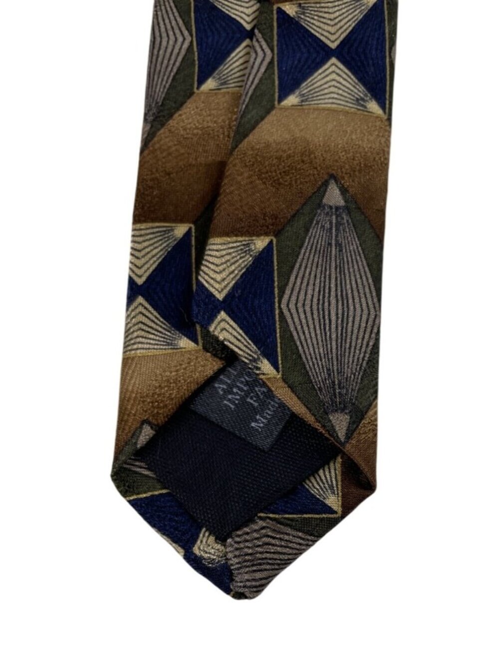 Martin Wong Multicolor Geometric Print 100% Silk Mens Tie Necktie - Picture 5 of 7